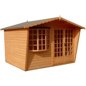Shire Sandringham 10x8 Glass Apex Shiplap Wooden Summer house - Base not included