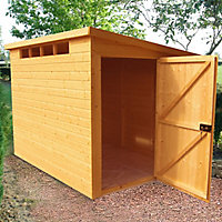 Shire Security Cabin 10x6 ft Pent Wooden Shed with floor & 4 windows - Assembly service included