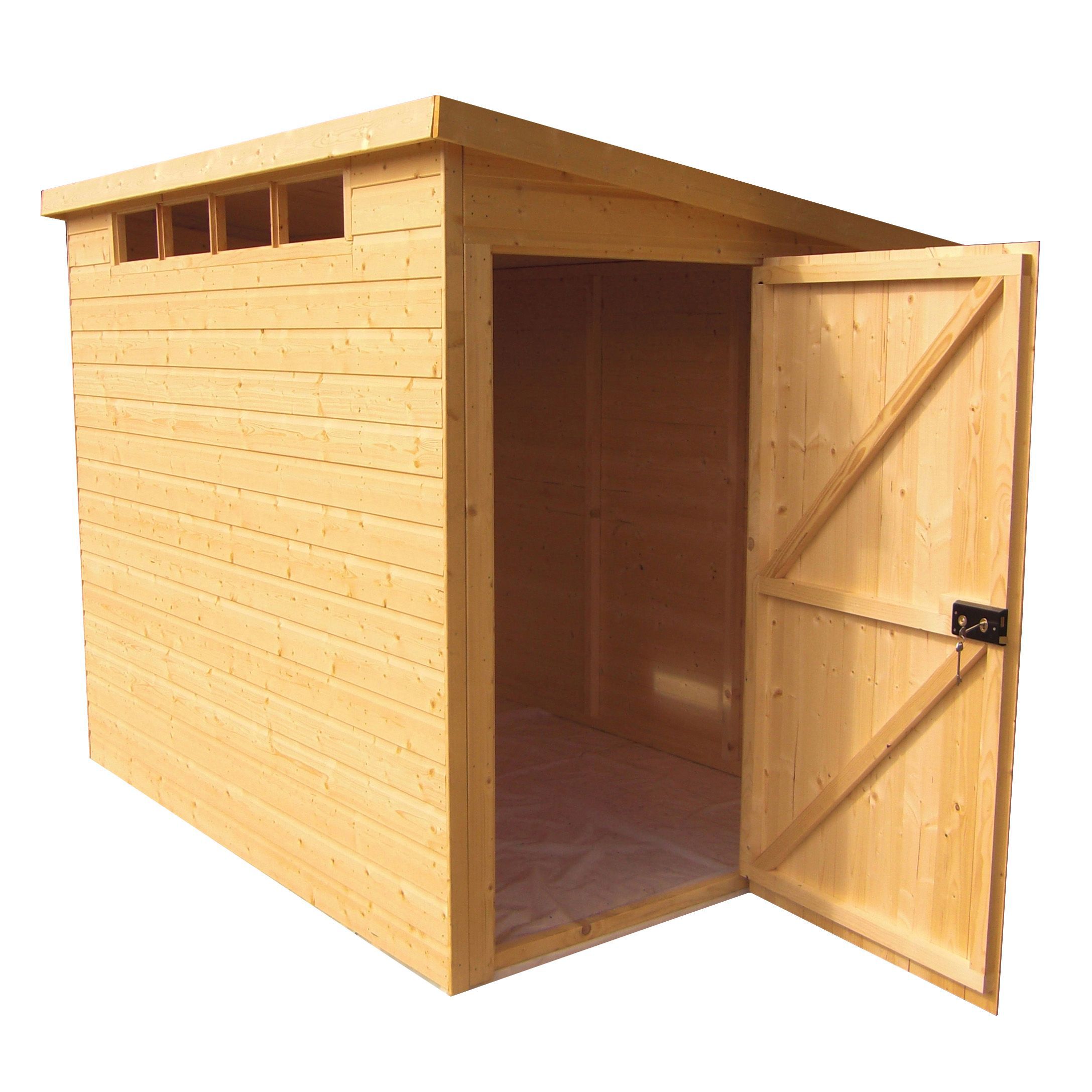 Shire Security Cabin 10x8 ft Pent Wooden Shed with floor & 4 windows