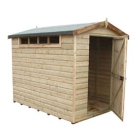 Shire Security Cabin 8x6 ft Apex Wooden Shed with floor & 3 windows - Assembly service included