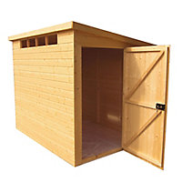 Shire Security Cabin 8x6 ft Pent Wooden Shed with floor & 3 windows