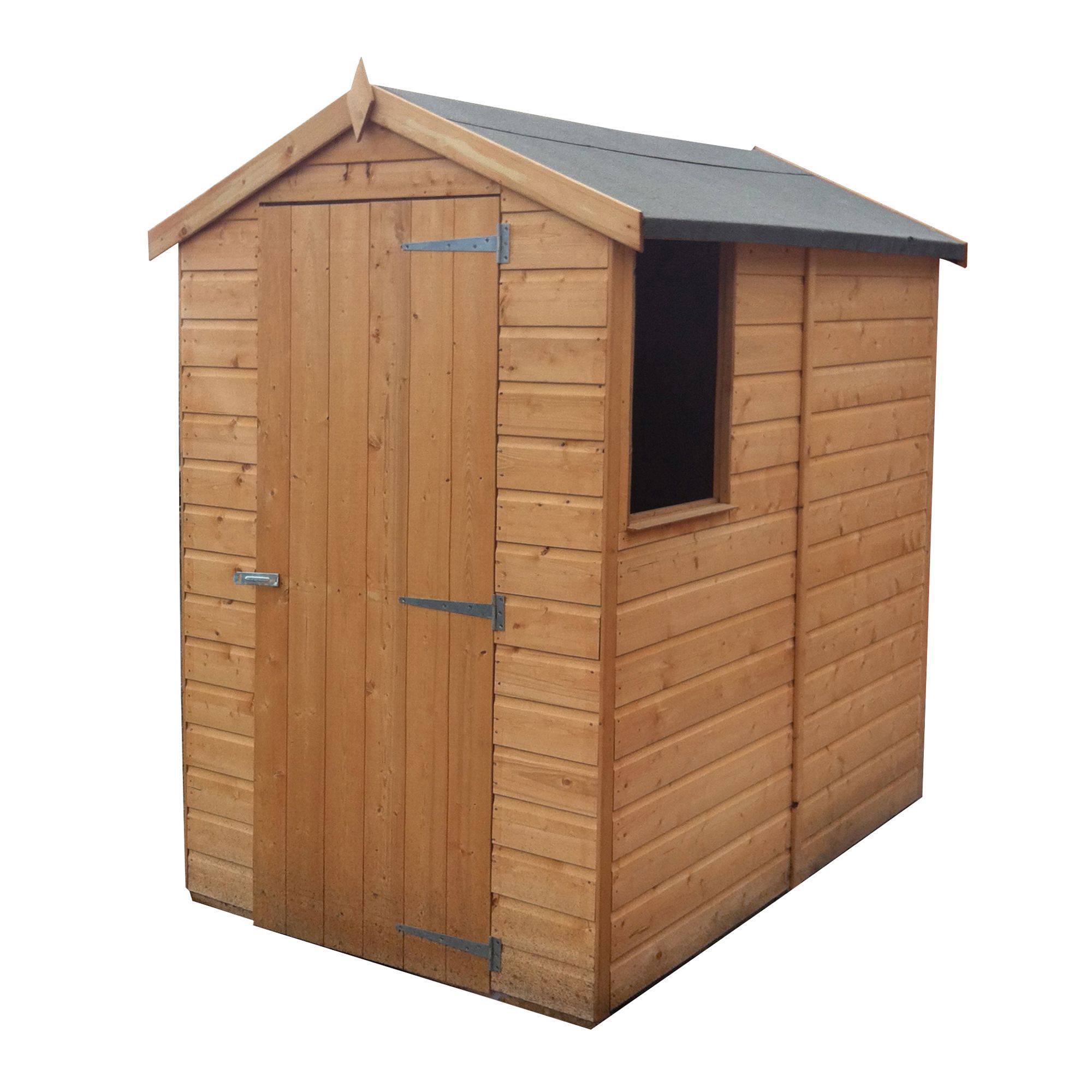 Shire Shetland 6x4 ft Apex Wooden Shed with floor & 1 window (Base included) - Assembly service included