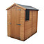 Shire Shetland 6x4 ft Apex Wooden Shed with floor & 1 window (Base included)