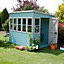 Shire Sun Pent 8x6 ft Pent Wooden Shed with floor & 7 windows