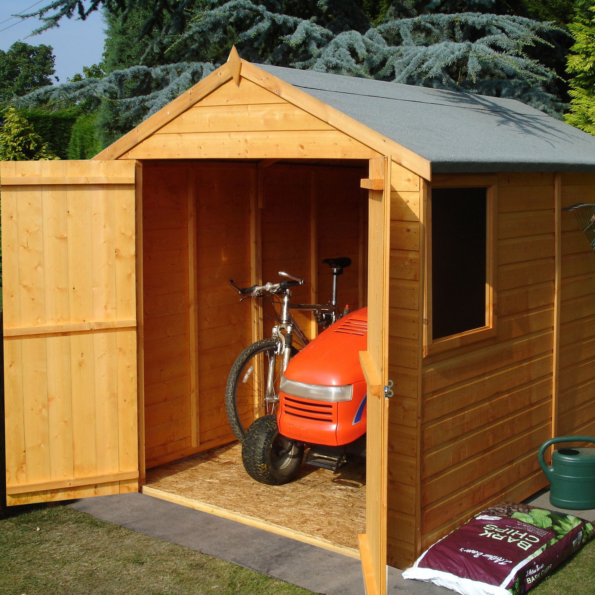 Shire Warwick 8x6 ft Apex Wooden 2 door Shed with floor & 1 window - Assembly service included