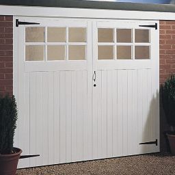 Side hung Glazed Garage door pair, (H)1981mm (W)2134mm