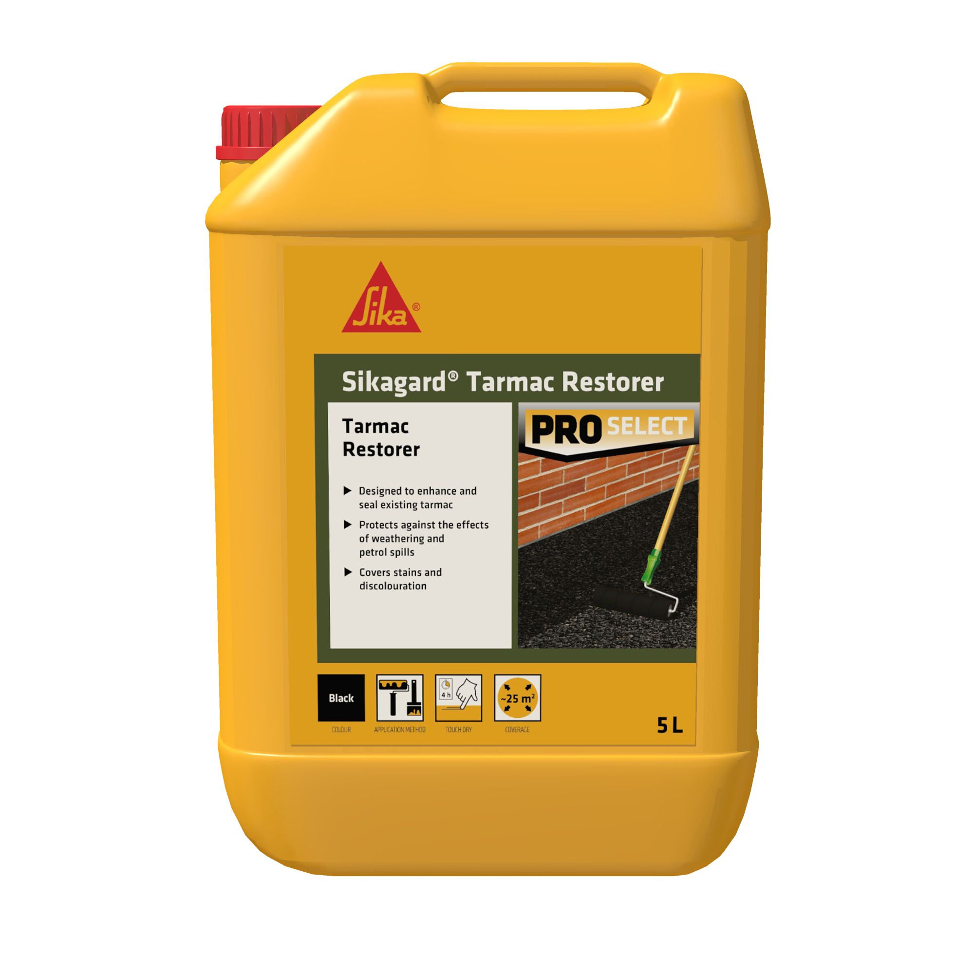 Sika Black Tarmac restorer, 5L Plastic jerry can