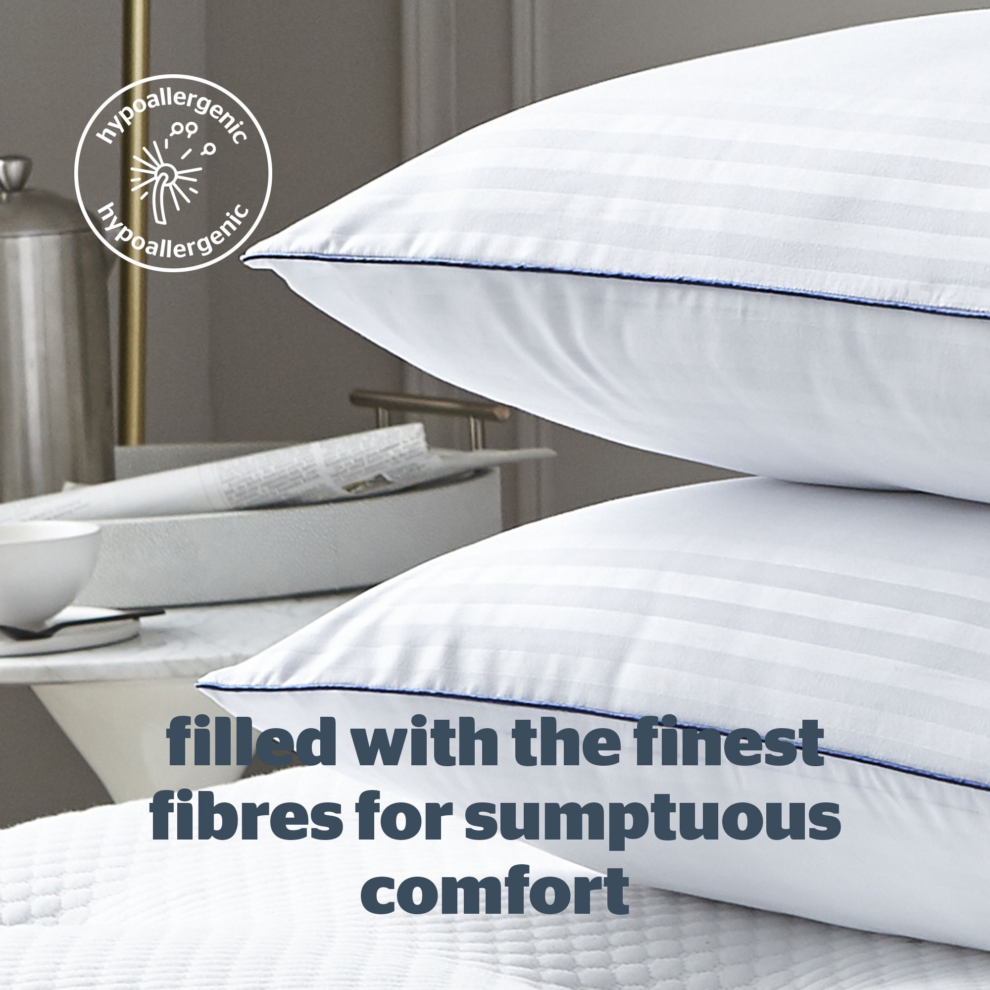 Silentnight Luxury hotel Medium Hypoallergenic Pillow, Pair of 2