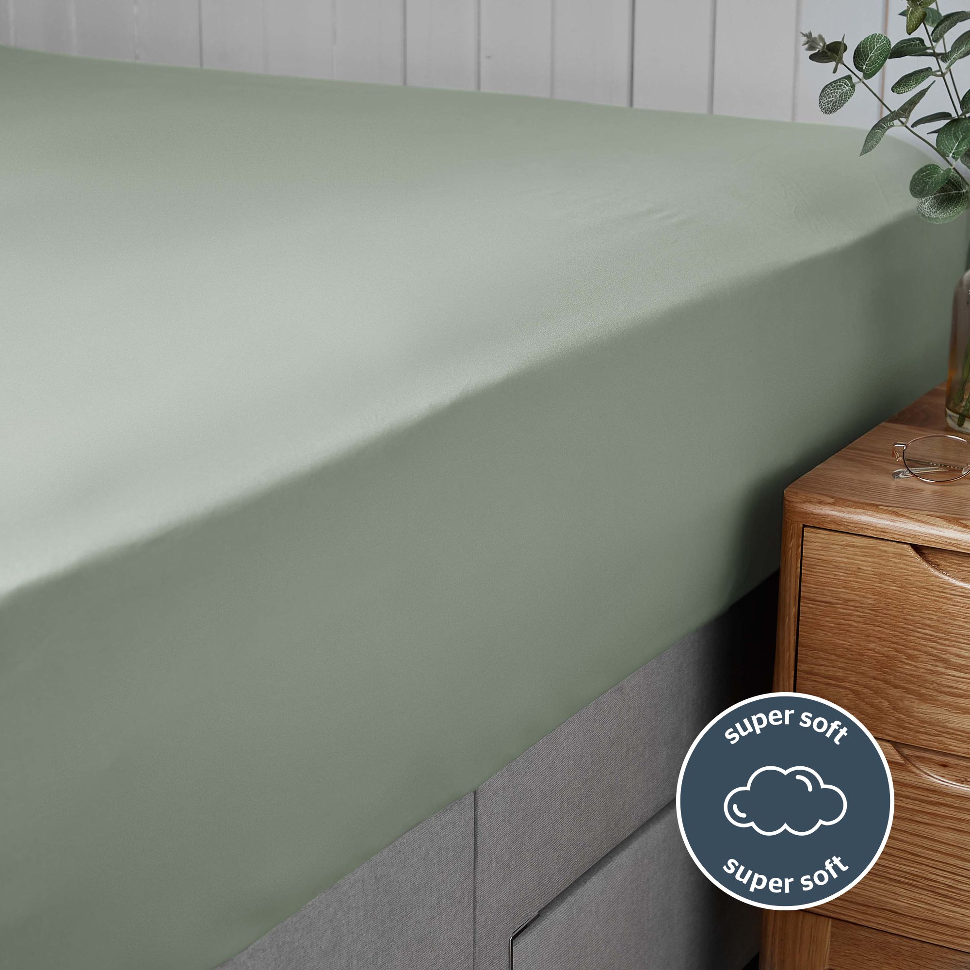 Silentnight Plain Sage Double Fitted sheet