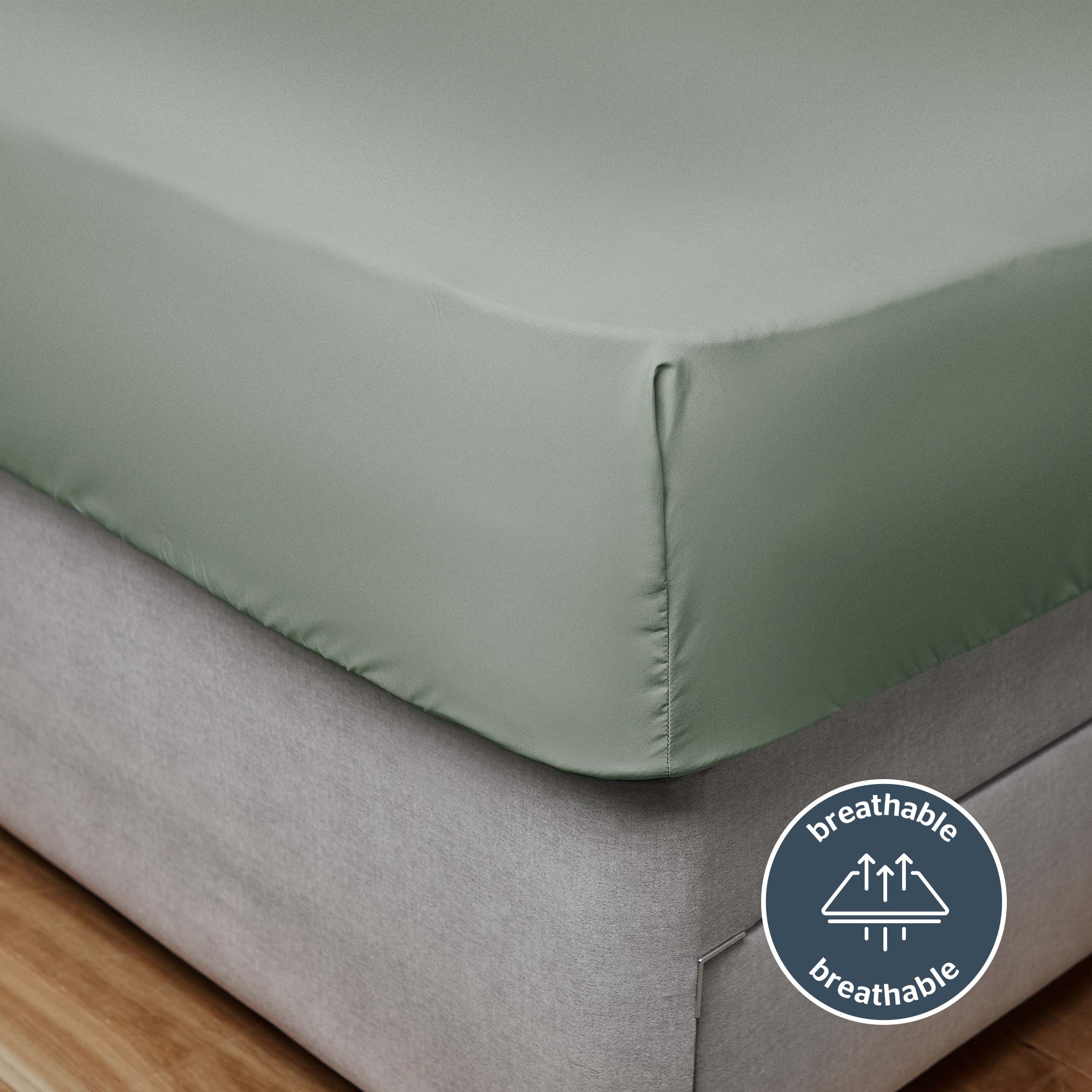 Silentnight Plain Sage Double Fitted sheet