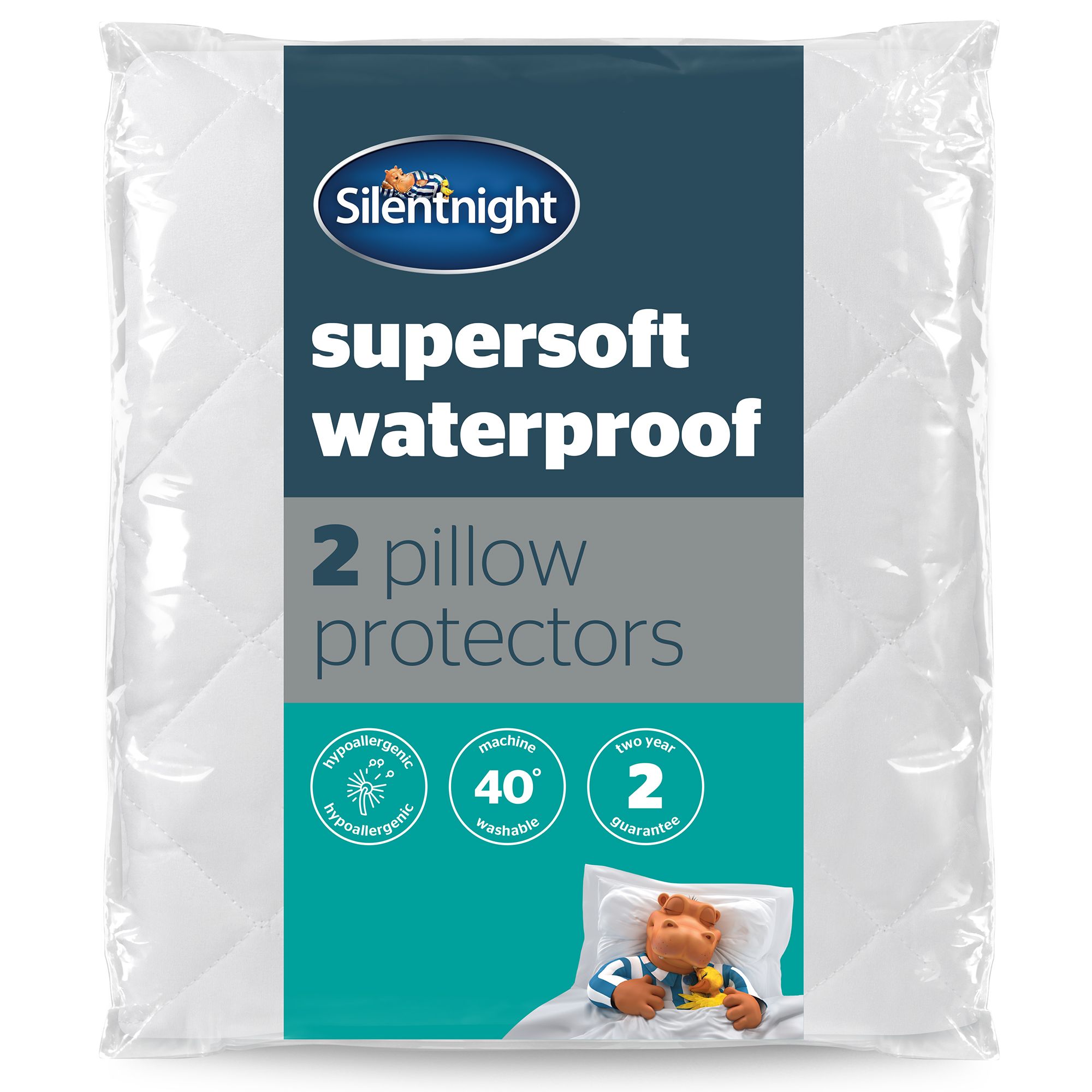 Silentnight Super soft White Polyester 75 x 46 Pillow protector Pair