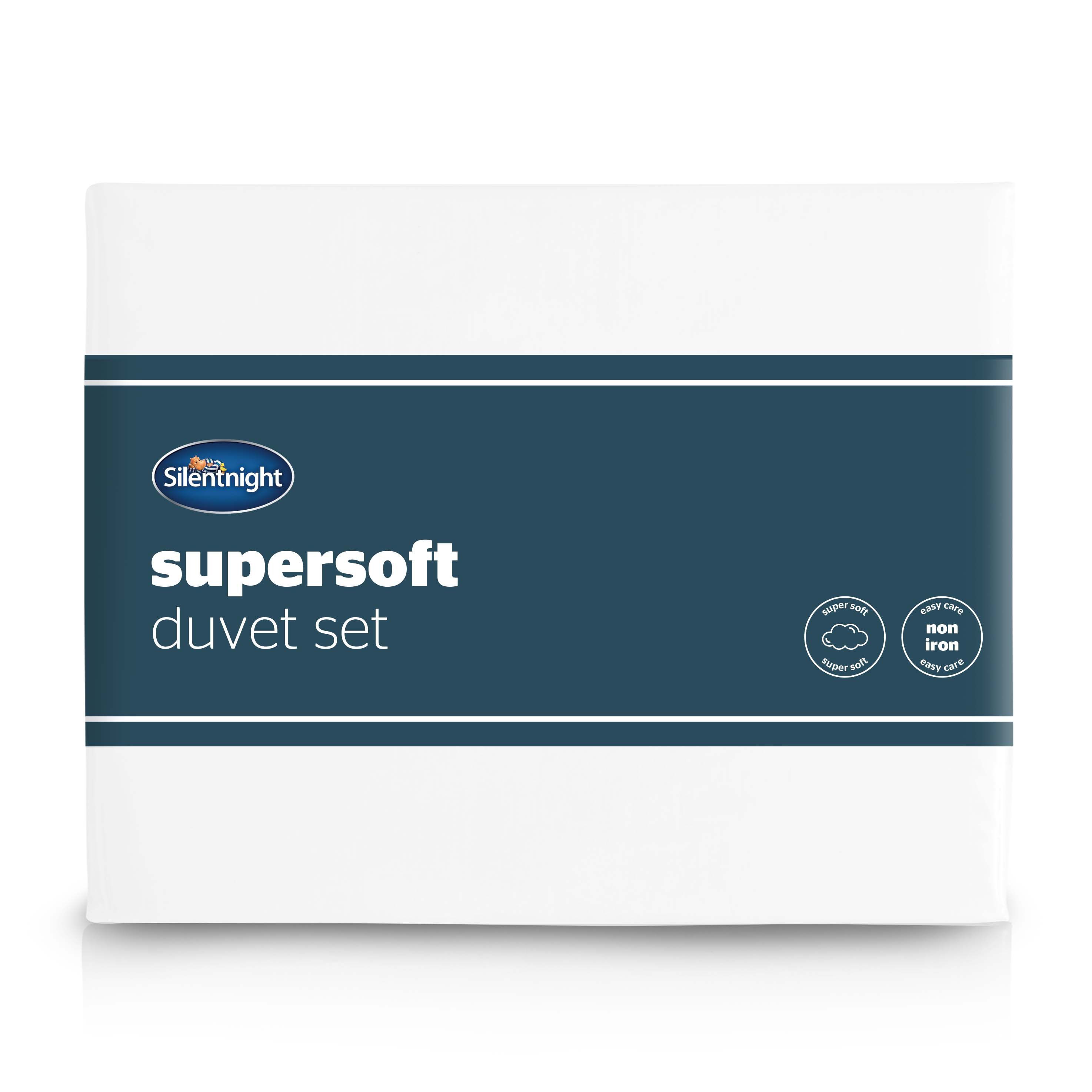 Silentnight White Plain Single Polyester Duvet cover & pillow case set
