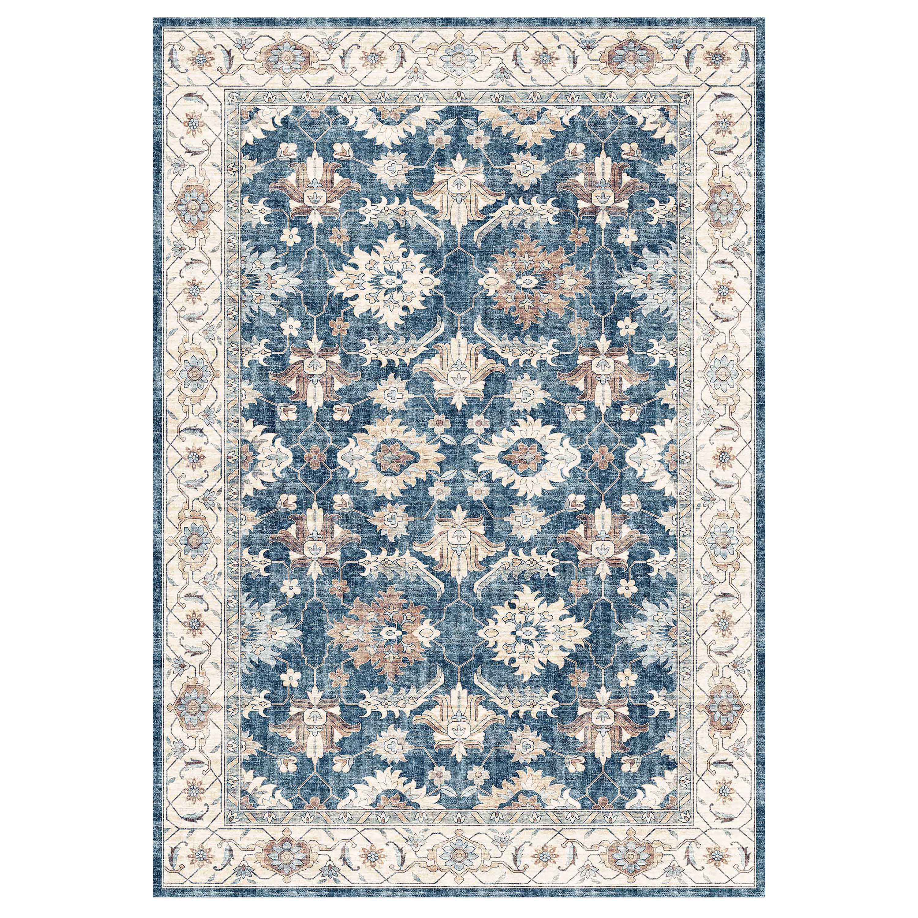 Silk Road Blue Jurdar Medium Rug, (L)160cm x (W)120cm
