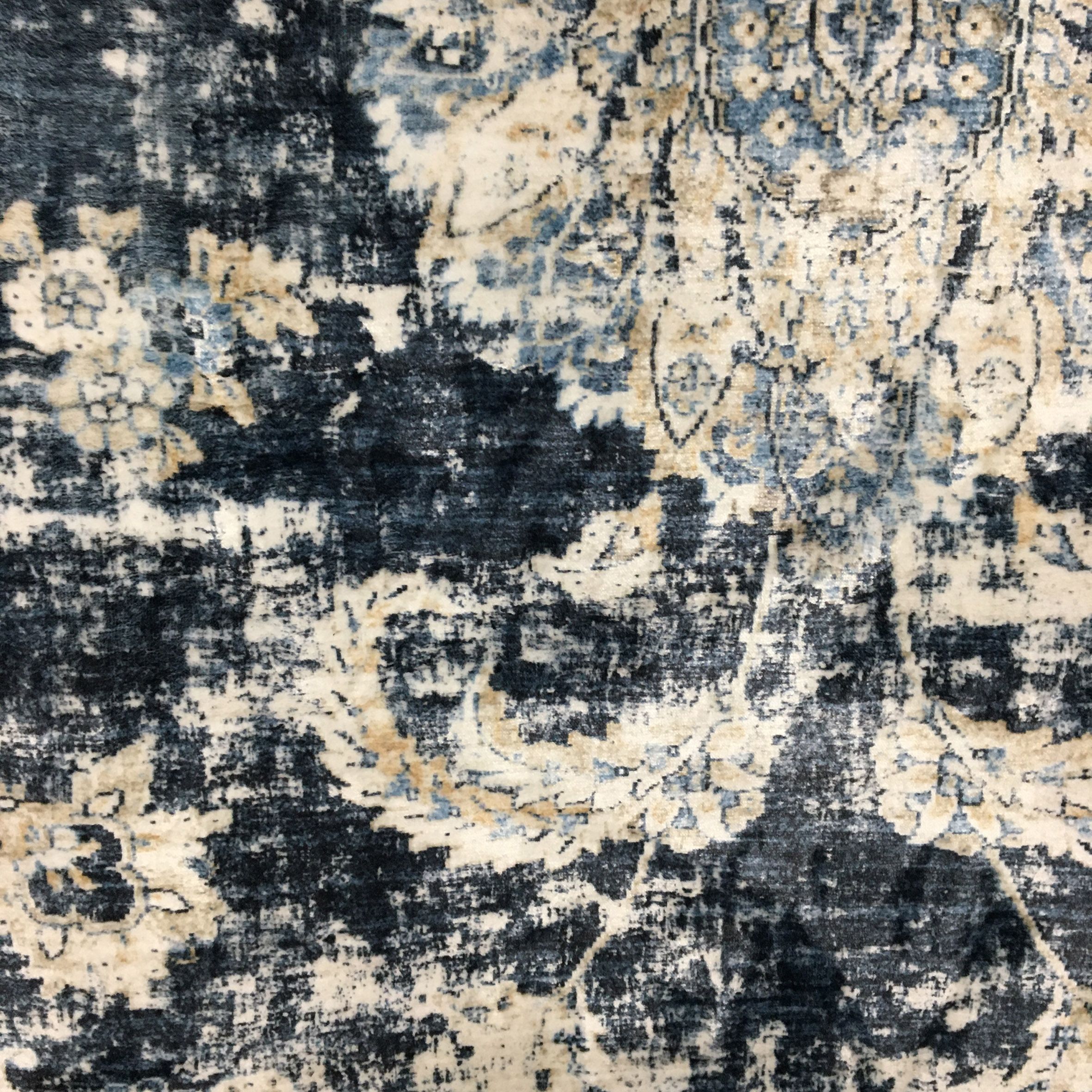Silk Road Blue Perla Medium Runner, (L)180cm x (W)60cm