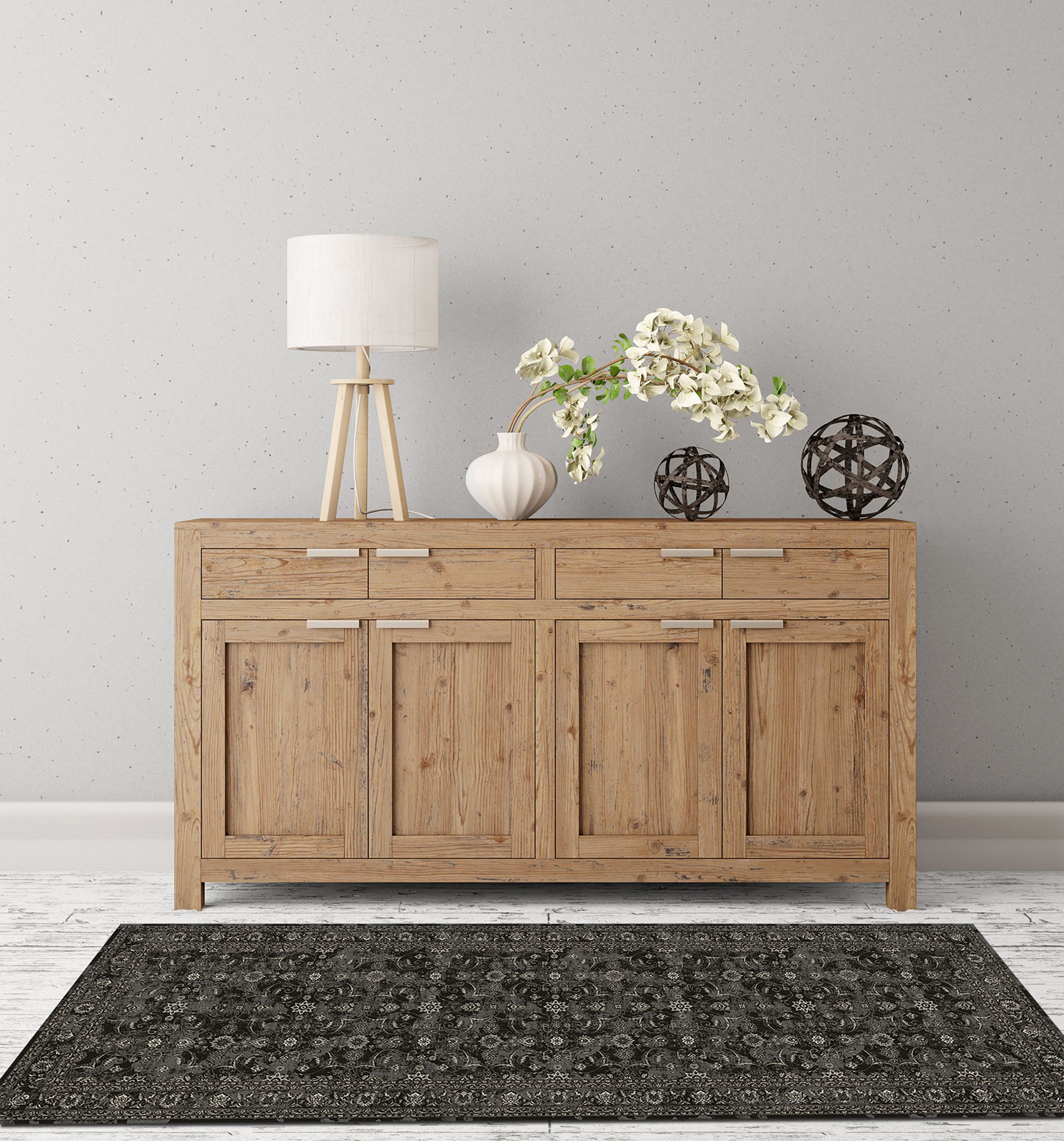 Silk Road Charcoal Nuza Medium Runner, (L)180cm x (W)60cm