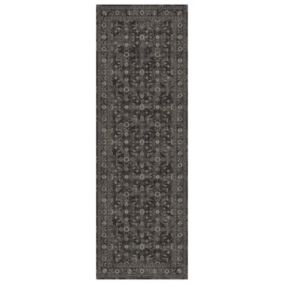 Silk Road Charcoal Nuza Medium Runner, (L)180cm x (W)60cm