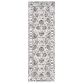 Silk Road Grey Sulus Medium Runner, (L)180cm x (W)60cm