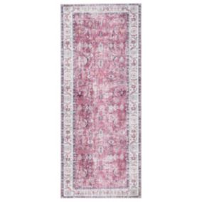 Silk Road Pink Rada Medium Runner, (L)180cm x (W)60cm