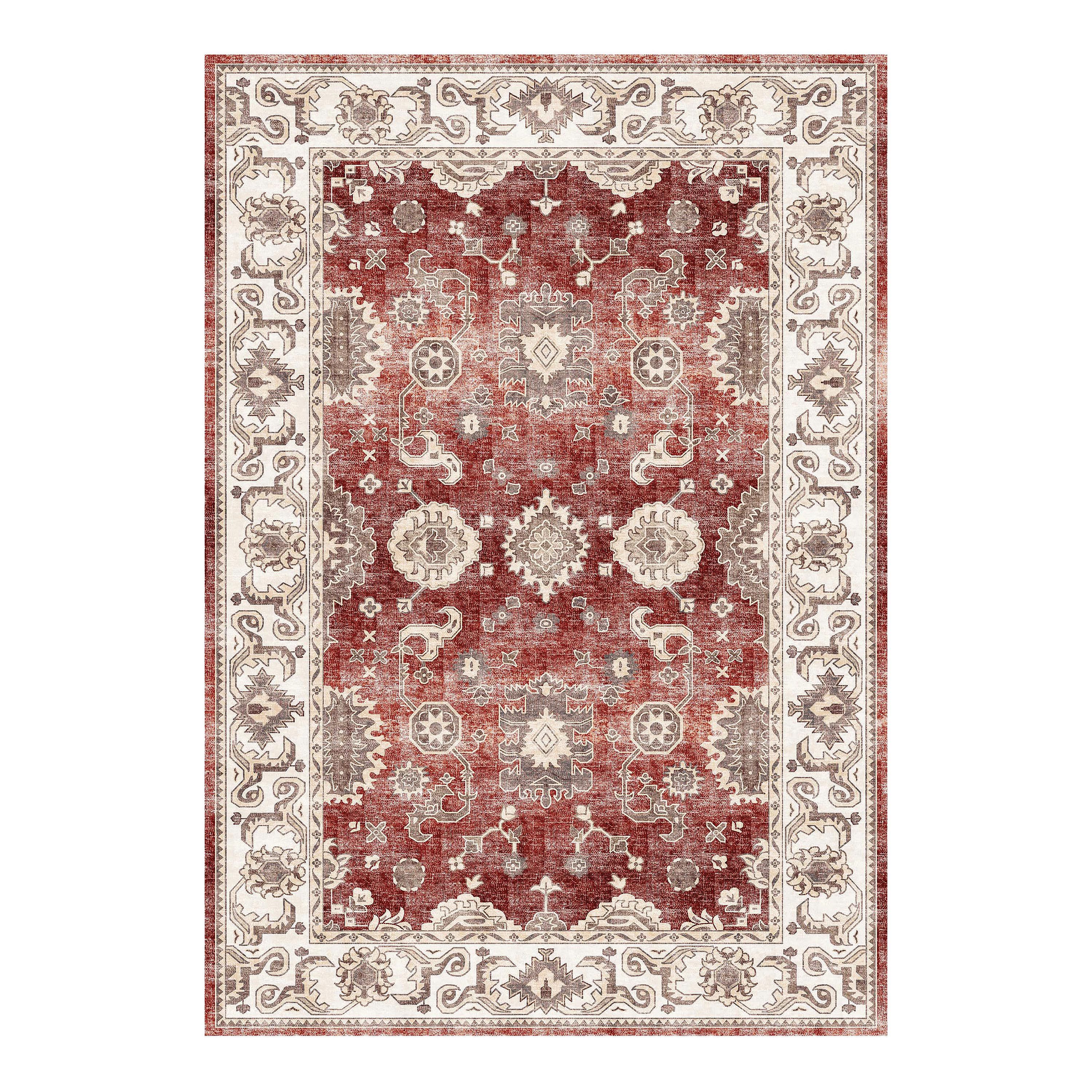 Silk Road Red Jasru Medium Rug, (L)160cm x (W)120cm
