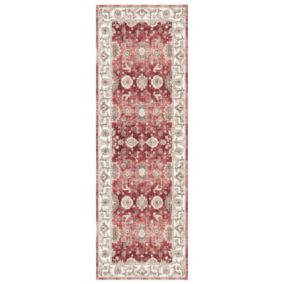 Silk Road Red Jasru Medium Runner, (L)180cm x (W)60cm