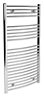 Silver Chrome effect Towel warmer (W)600mm x (H)1100mm