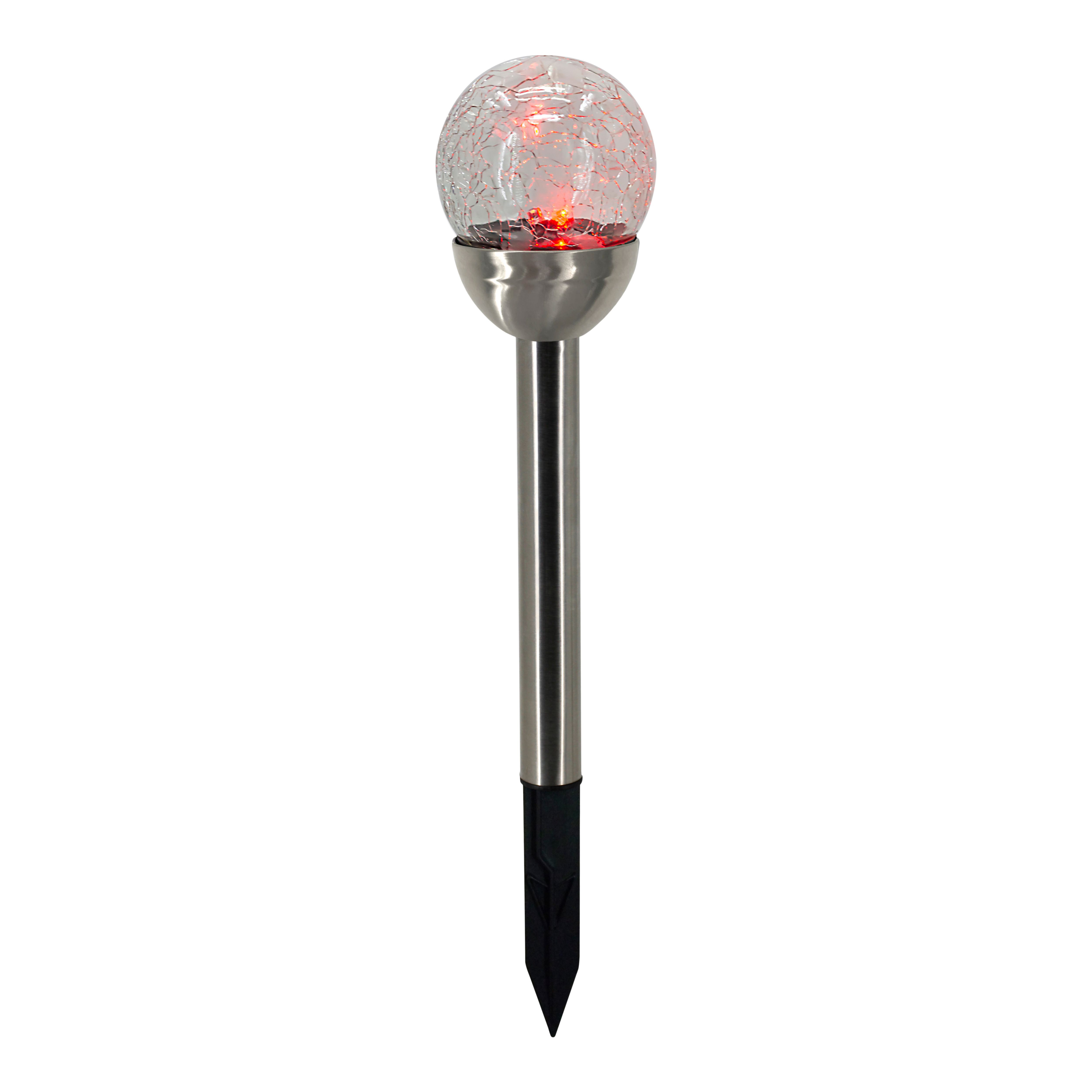 Silver & clear Crackle effect Solar-powered Integrated LED Outdoor Stake light