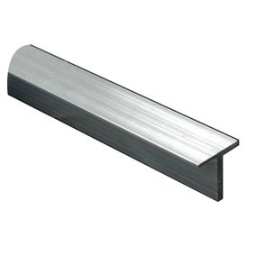 Silver effect Aluminium Equal T-shaped Channel, (L)1m (W)15mm