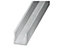 Silver effect Aluminium Equal U-shaped Angle profile, (L)1m (W)10mm