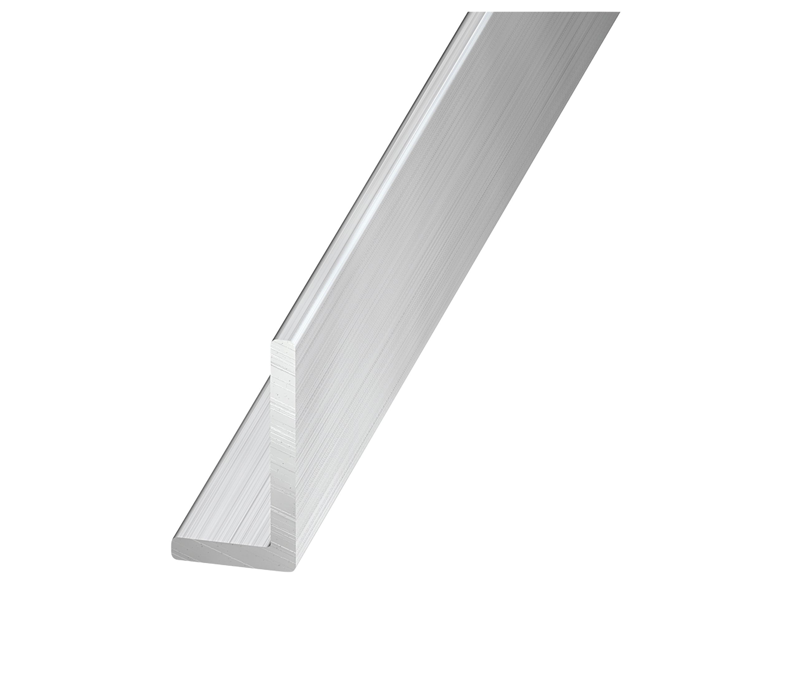 Silver effect Aluminium Unequal L-shaped Angle profile, (L)2m (W)25mm