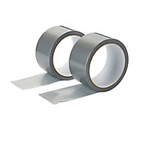 Silver effect Duct Tape (L)10m (W)50mm , Pack of 2