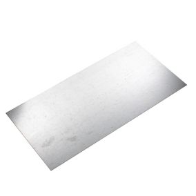 Silver effect Galvanised Steel Smooth Sheet, (H)500mm (W)250mm (T)1mm 860g