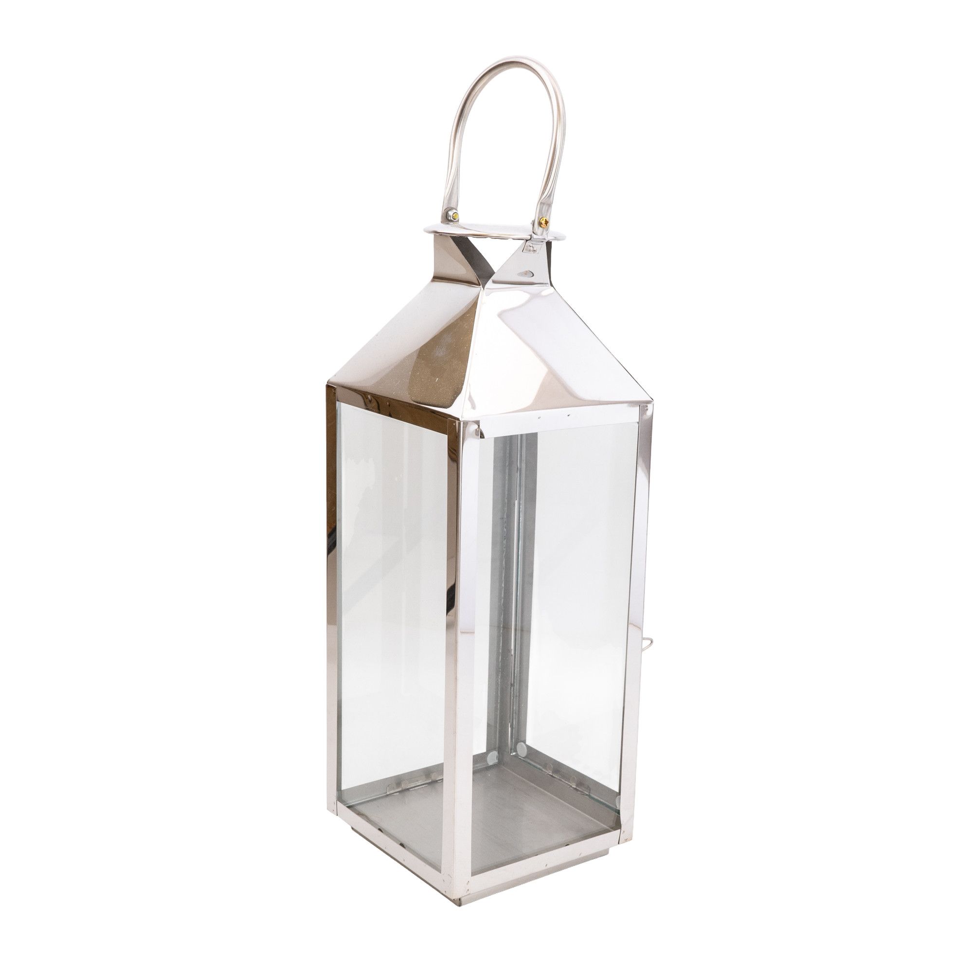 Silver effect Metal Lantern, (W) 14cm x (D) 14cm