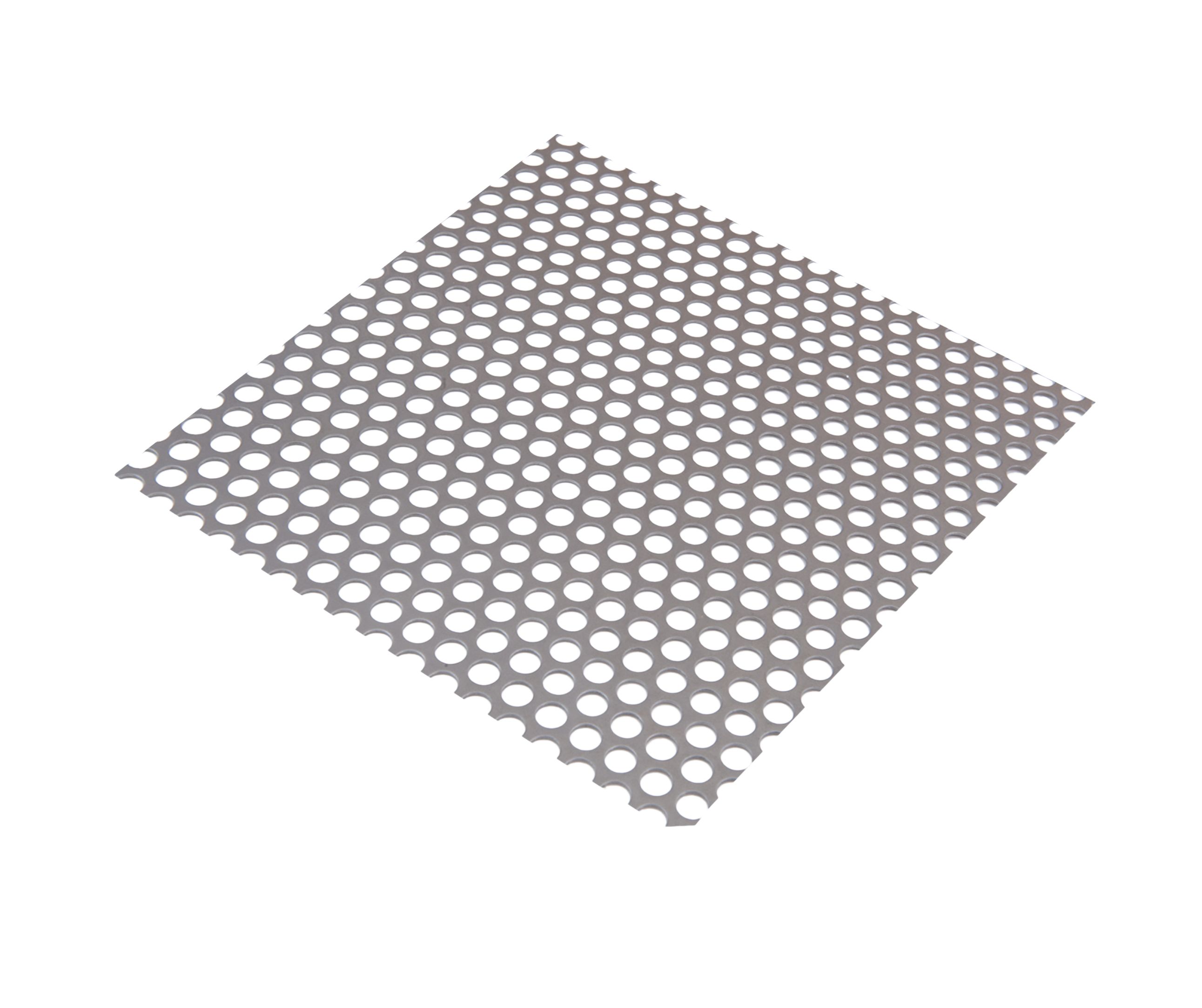 Silver effect Perforated steel Perforated Sheet, (H)500mm (W)250mm (T)1mm 560g
