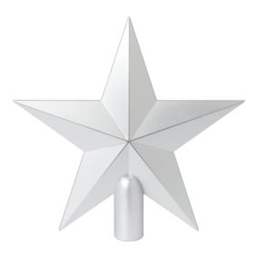 Silver effect Plastic Star Christmas tree topper