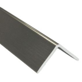 Silver effect PVC Equal L-shaped Angle profile, (L)2m (W)20mm