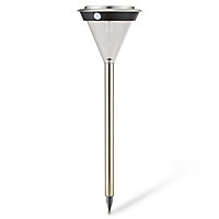 Silver effect Solar-powered LED Outdoor Lamp post
