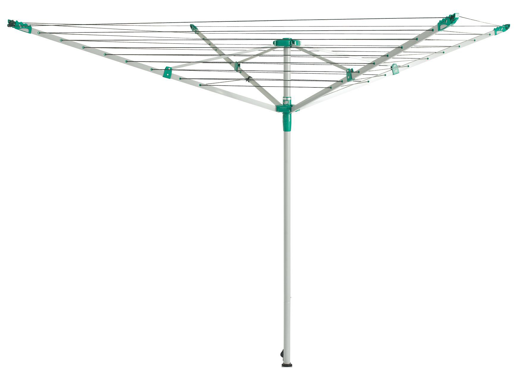 Silver effectBluePlastic & steel 4 Arm Rotary airer, 45m