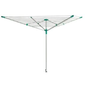 Silver effectBluePlastic & steel 4 Arm Rotary airer, 45m