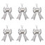 Silver Glitter effect Plastic Bow Decoration, Set of 6