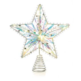 Silver Metallic effect Metal Star Christmas tree topper