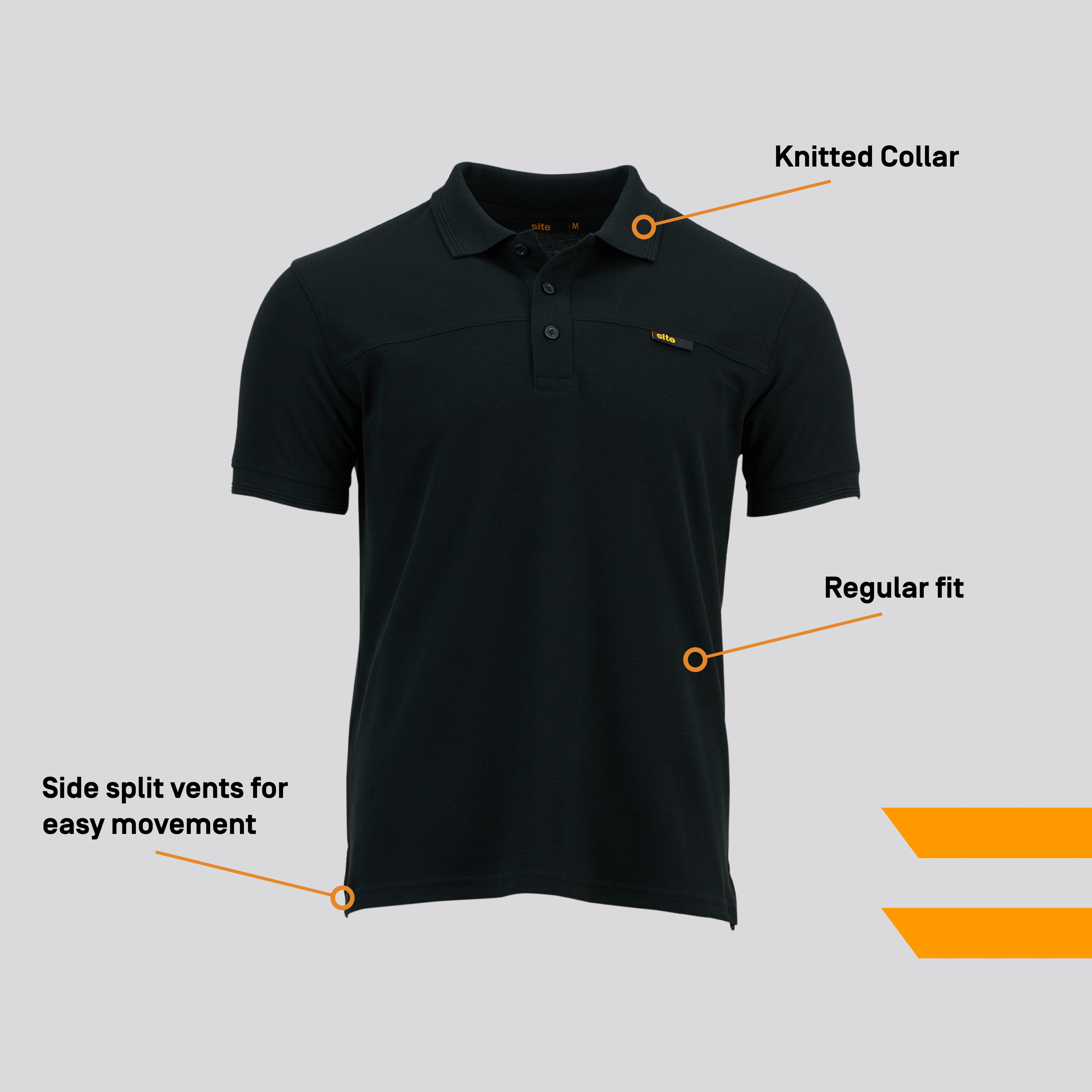 Site Barnat Black Men's Polo shirt Medium