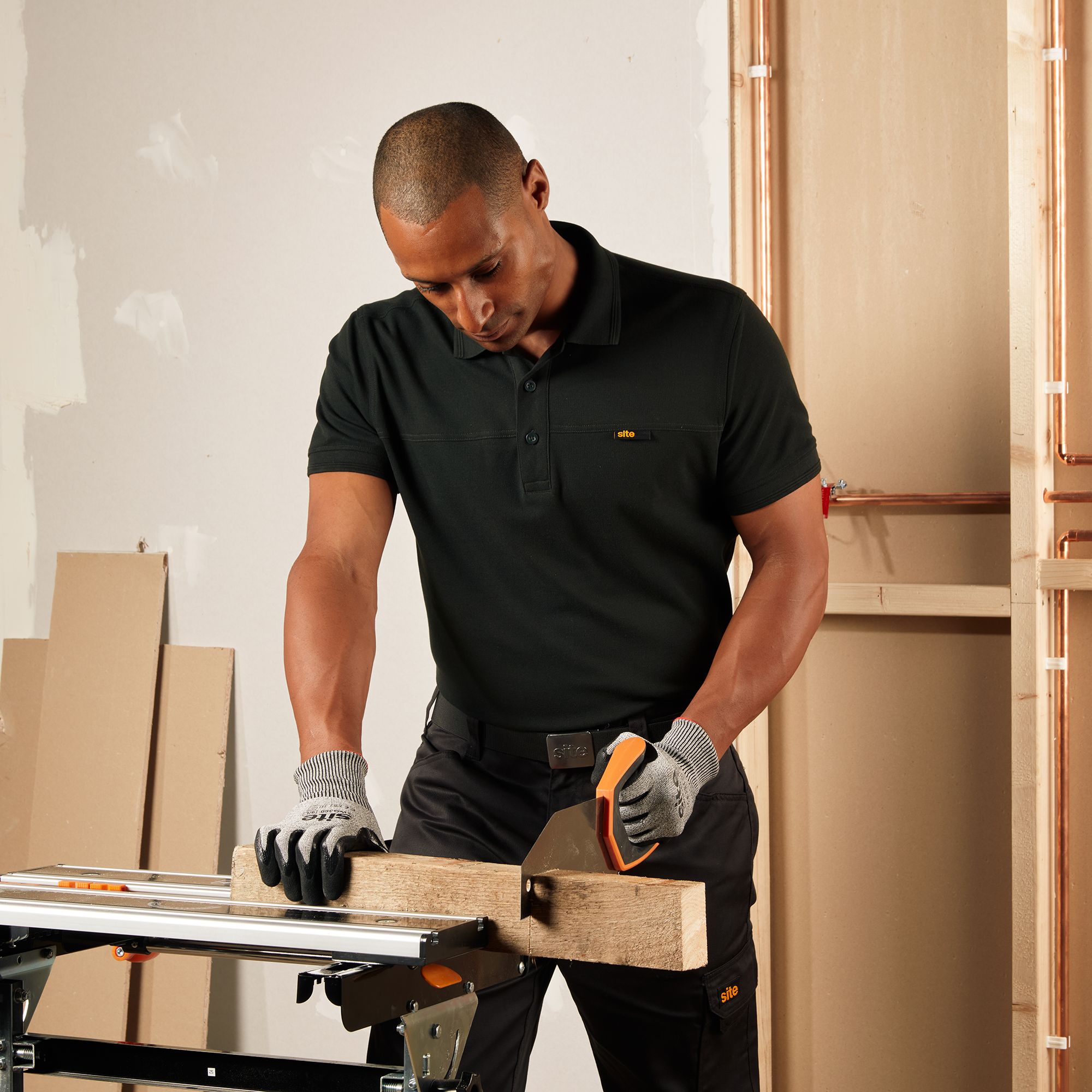 Site Barnat Black Men's Polo shirt Medium
