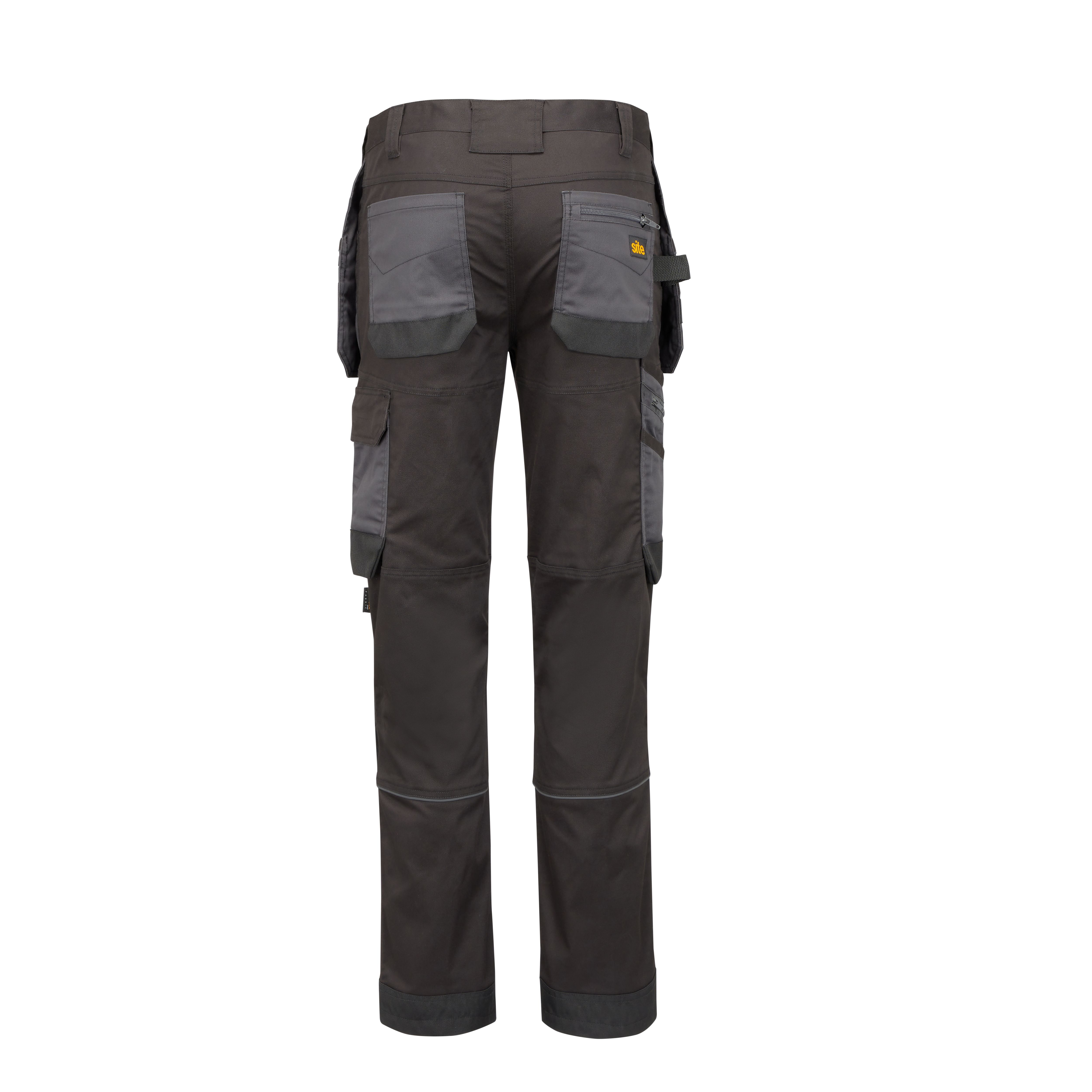 Site Bolden Grey & black Men's Holster pocket trousers, W32" L32"