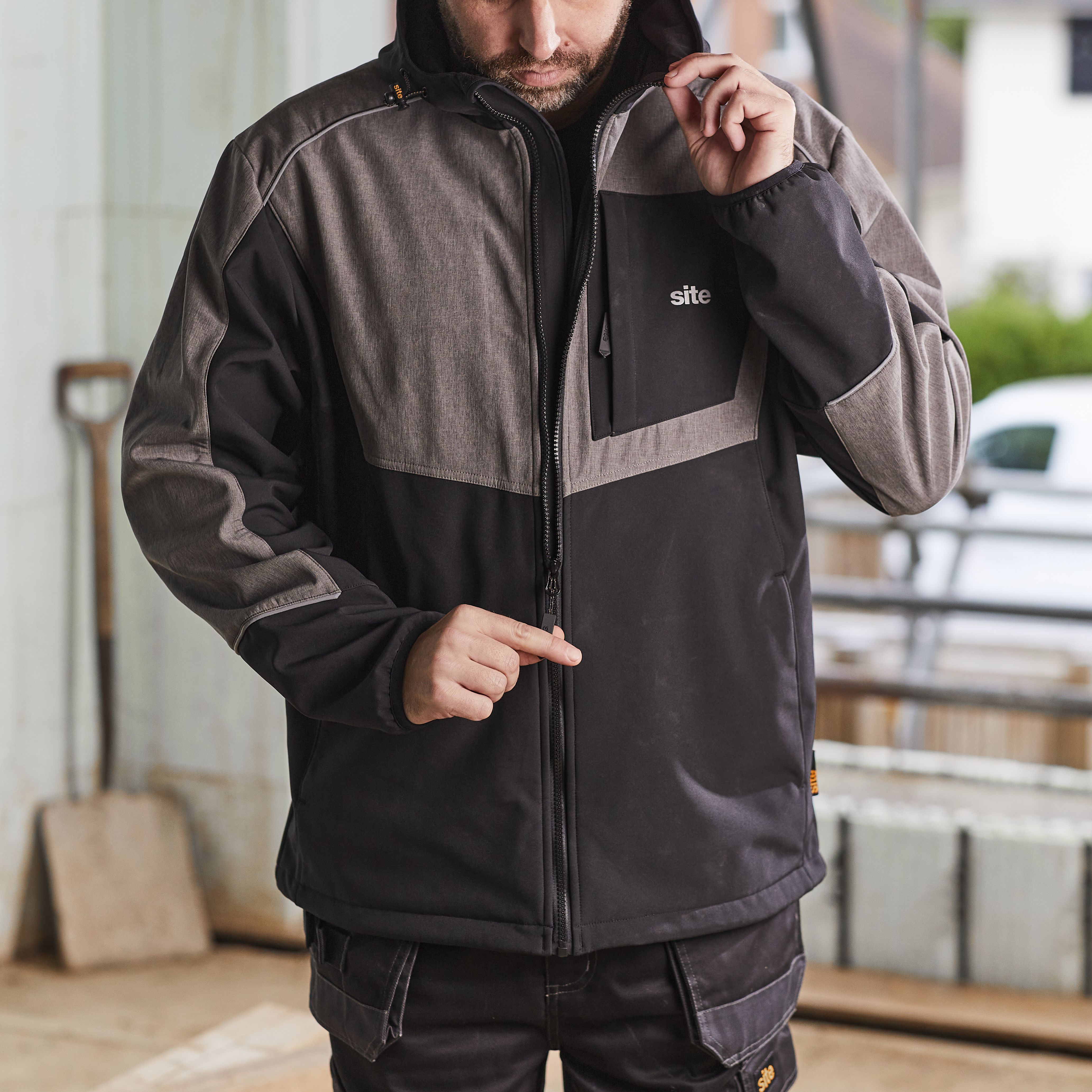 Black construction jacket hotsell