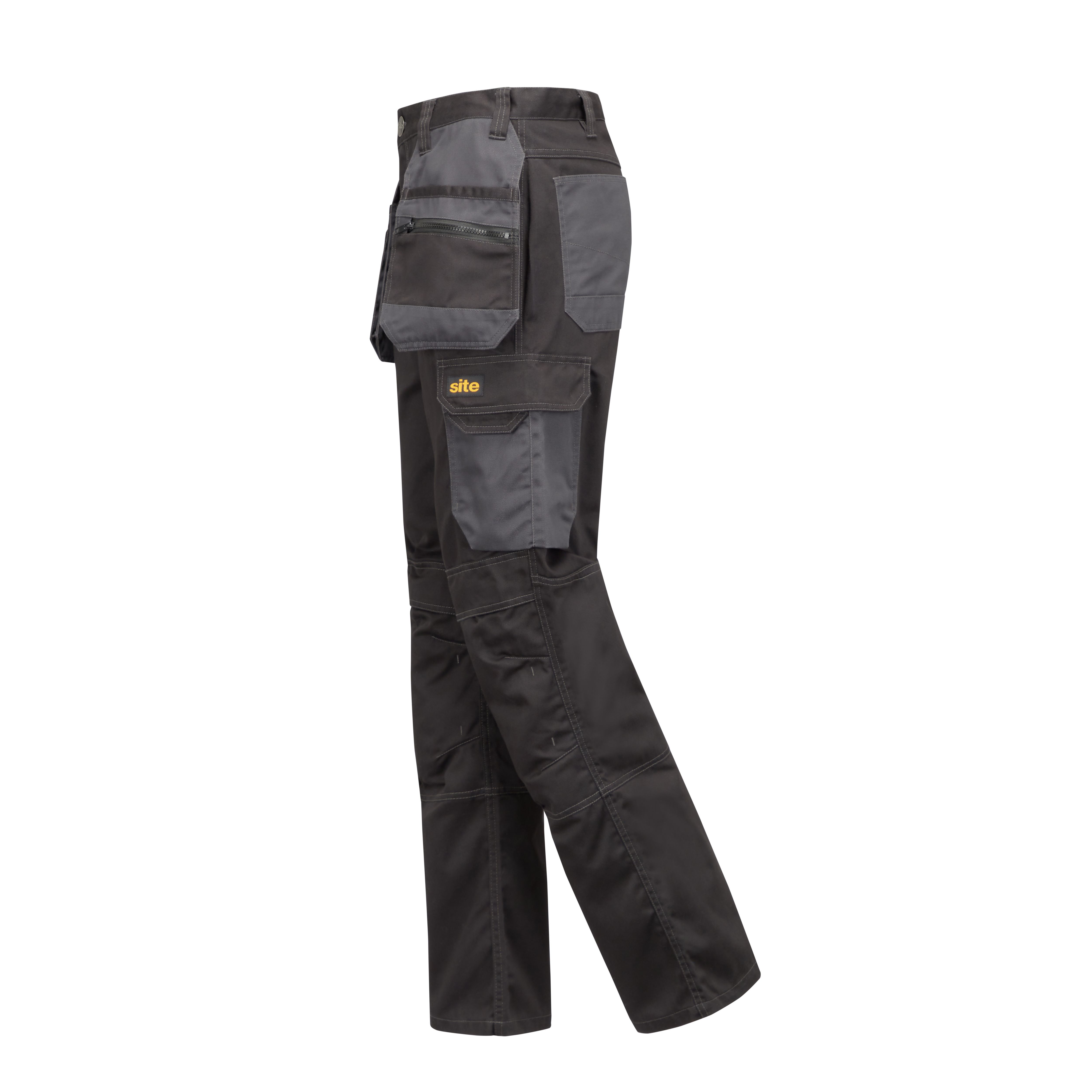 Site Coppell Black & grey Men's Holster pocket trousers, W32" L32"