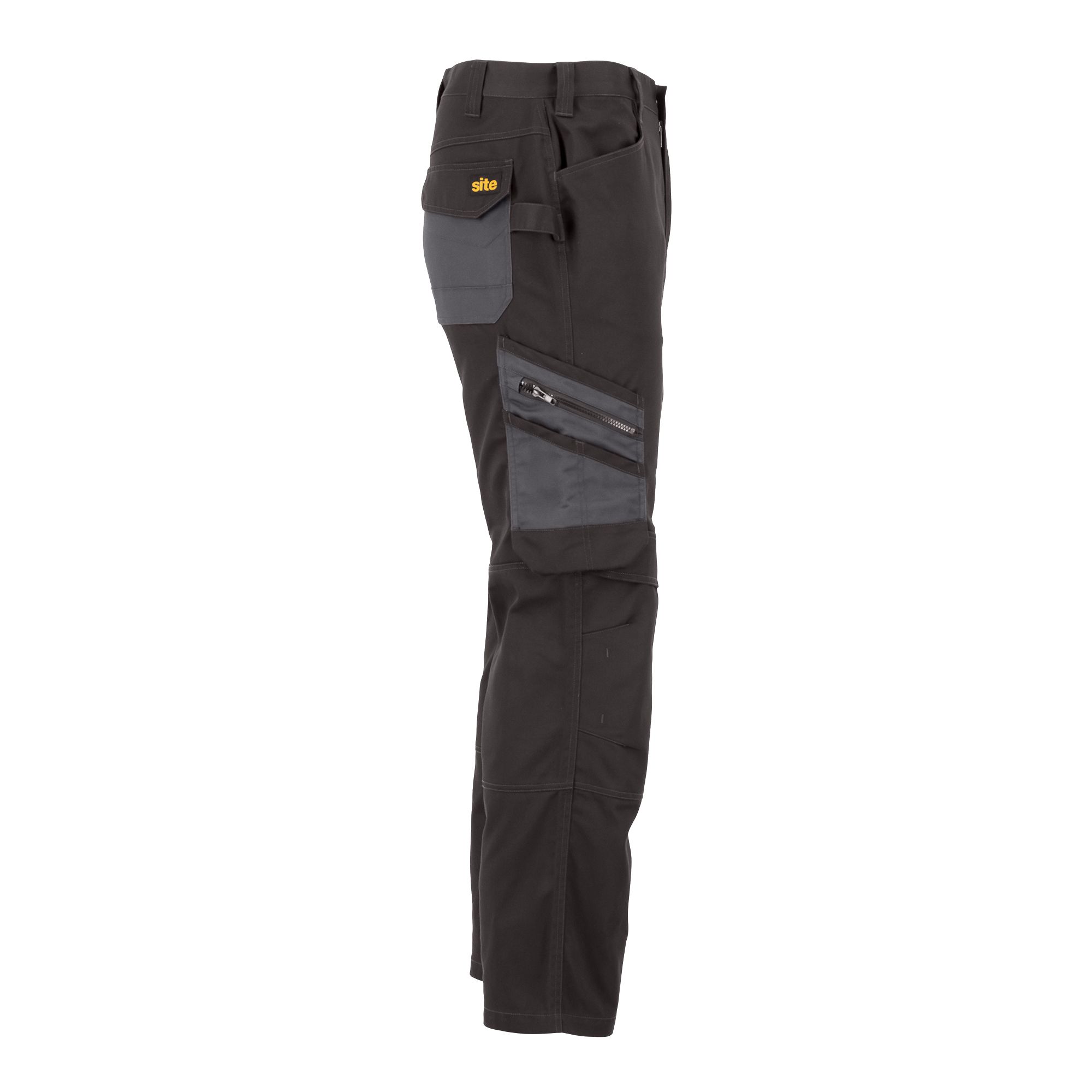 Site Coppell Black & grey Men's Multi-pocket trousers, W36" L32"