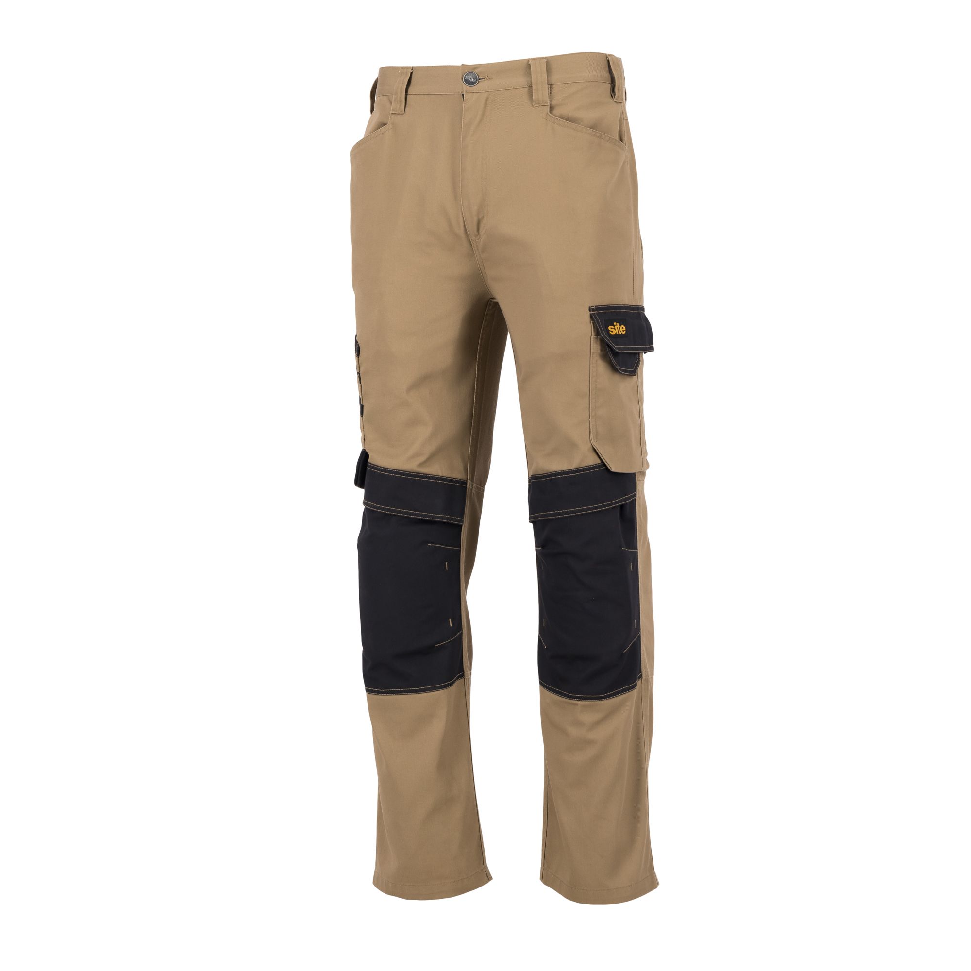 Site Coppell Tan/Black Men's Holster pocket trousers, W32" L32"