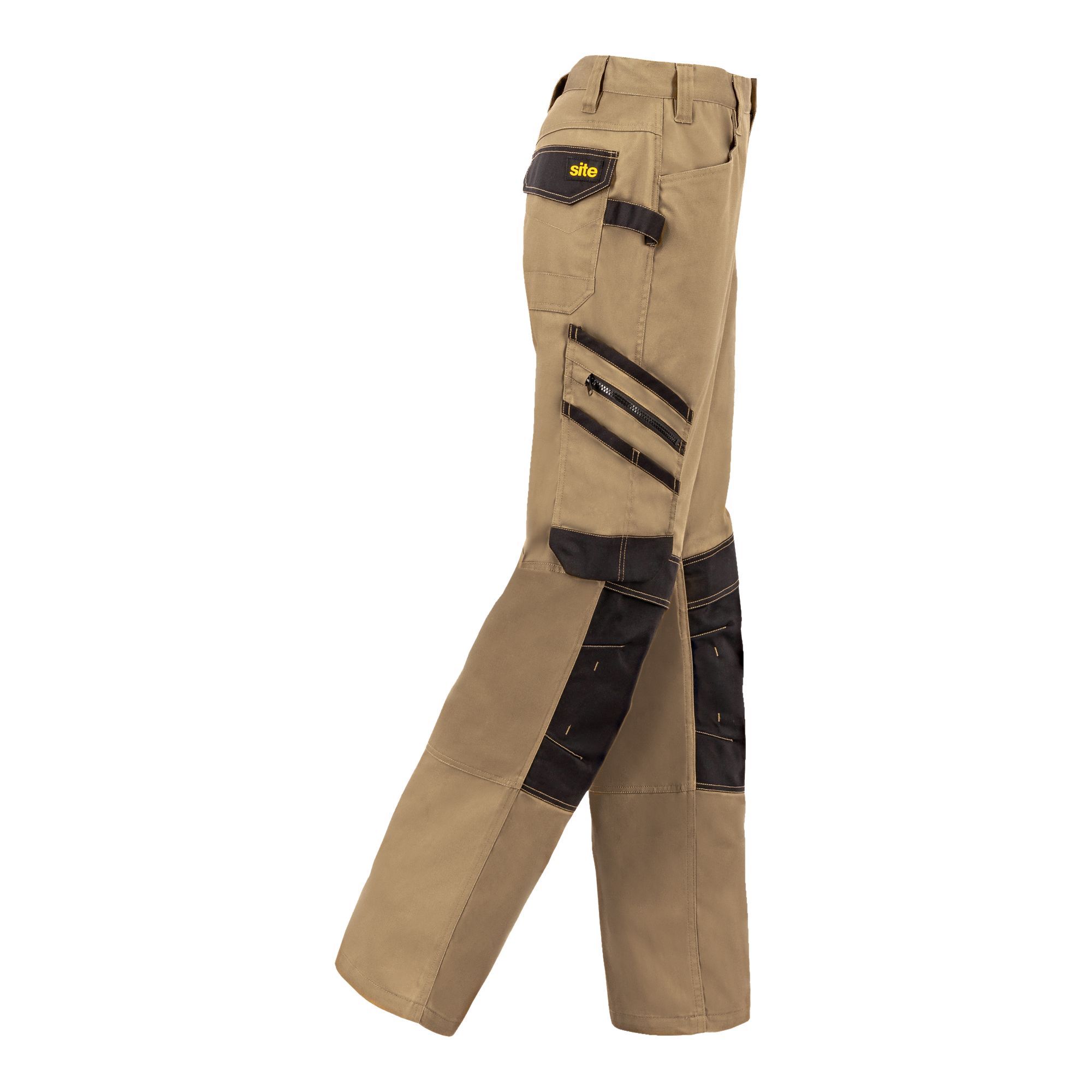Site Coppell Tan/Black Men's Holster pocket trousers, W32" L32"