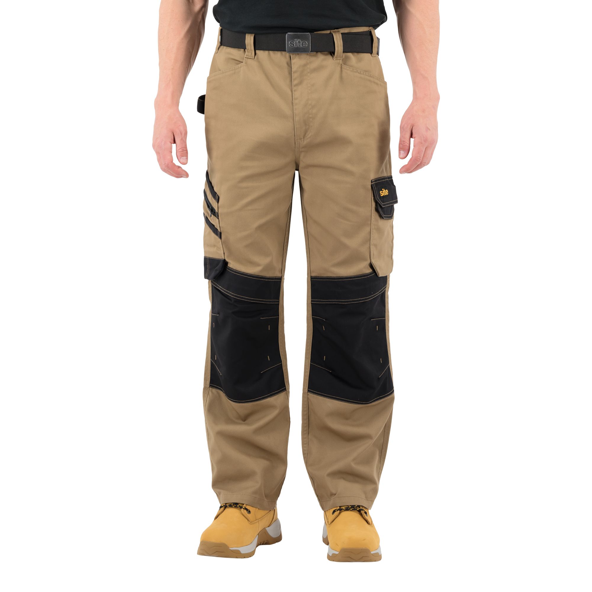 Site Coppell Tan/Black Men's Holster pocket trousers, W32" L32"