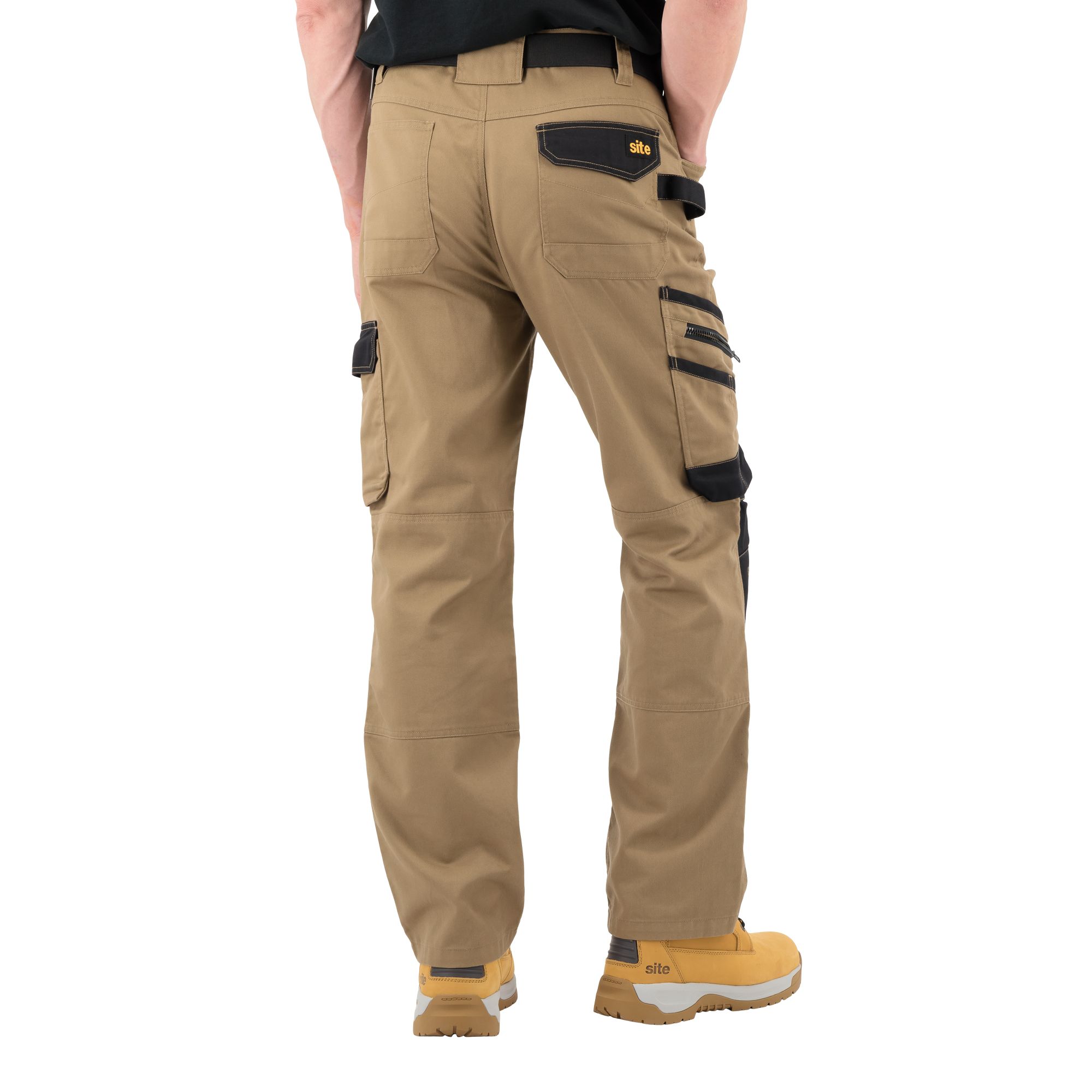 Site Coppell Tan/Black Men's Holster pocket trousers, W32" L32"